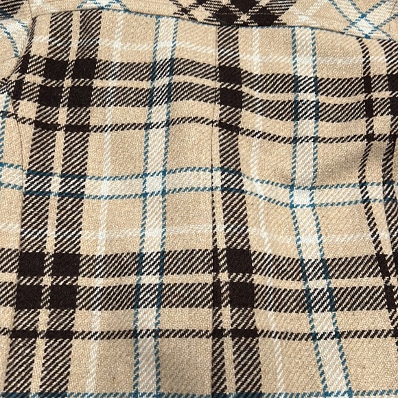 Merona Brown, Tan, Cream and Teal Cropped Pea Coat - Small - Picture 14 of 14